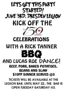 Kick Off Canada's 150 Celebrations @ Dresden Legion | Dresden | Ontario | Canada